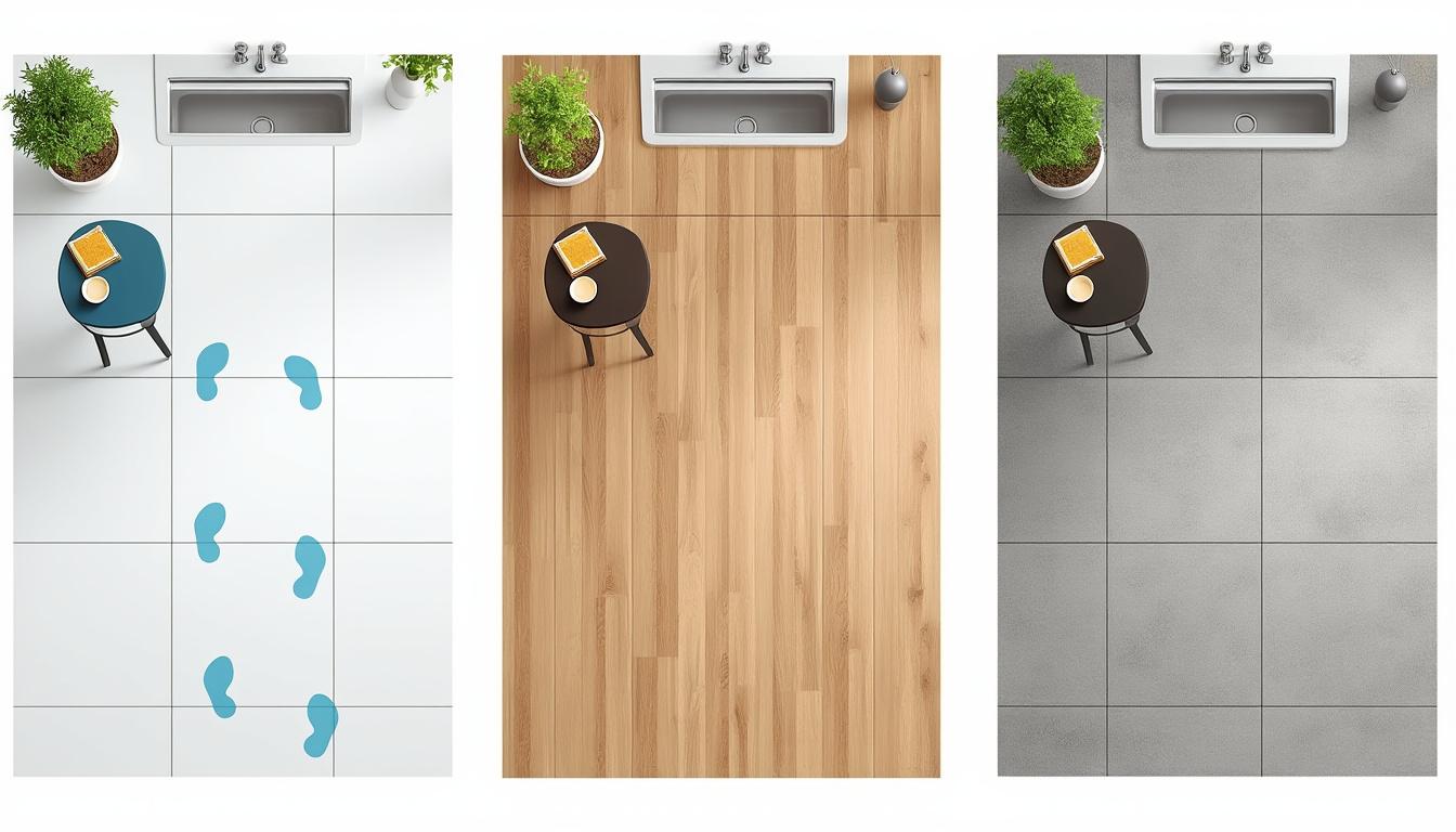 Revêtements de sol pour cuisine : Comparatif entre carrelage, vinyle et béton 2 découvrez notre comparatif complet des revêtements de sol pour cuisine : carrelage, vinyle ou béton. avantages, inconvénients et conseils pour bien choisir.