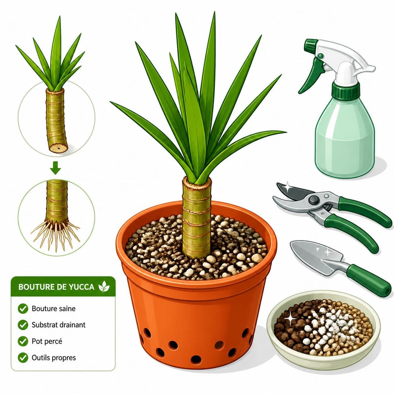 Bouturer un yucca : substrat sain et précautions pour éviter les parasites racinaires lors de la multiplication 2 apprenez à bouturer un yucca avec un substrat sain et découvrez les précautions essentielles pour éviter les parasites racinaires lors de la multiplication.