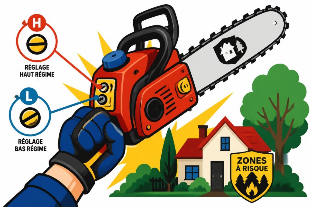 apprenez à régler les vis h et l du carburateur de votre tronçonneuse pour optimiser son fonctionnement et entretenir efficacement les zones à risque autour de votre maison.