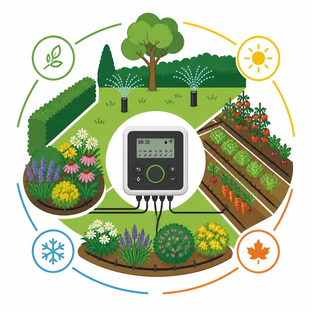 Optimiser son arrosage automatique : guide des réglages adaptés aux saisons 2 découvrez comment optimiser l'arrosage automatique de votre jardin grâce à notre guide complet des réglages adaptés à chaque saison pour une irrigation efficace et économe.