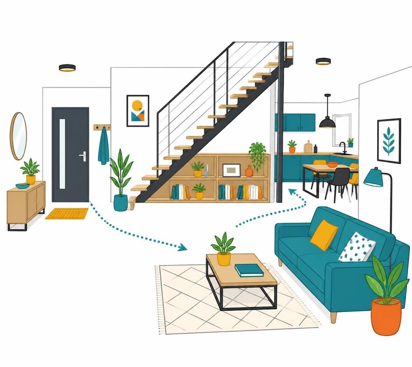 Comment intégrer un escalier central au salon tout en préservant la fluidité de la circulation 2 découvrez nos conseils pour intégrer un escalier central dans votre salon sans compromettre la fluidité de la circulation. optimisez espace et design pour un intérieur harmonieux et fonctionnel.