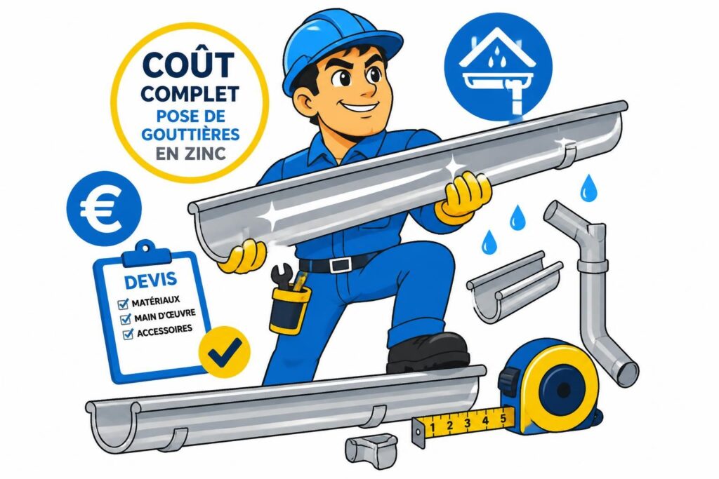 découvrez le coût complet pour l’évacuation des eaux, incluant les tarifs détaillés pour la pose de gouttières en zinc, afin de mieux planifier vos travaux de toiture.